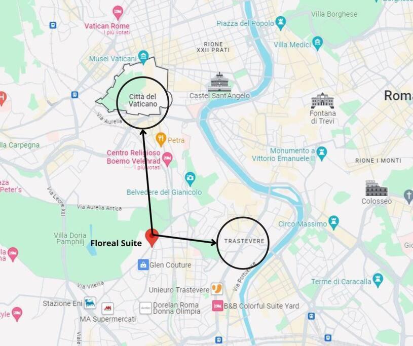 Vaticano/Trastevere Floreal Suite Rzym Zewnętrze zdjęcie
